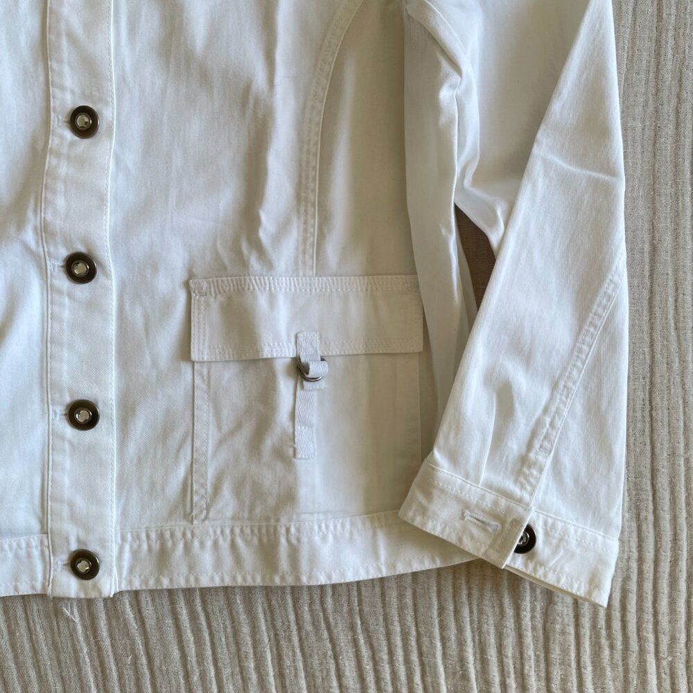Cotton CHICO'S Button Light Jacket (sz 1 = M) - Picture 6 of 9
